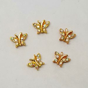 gold butterfly charms with gems
