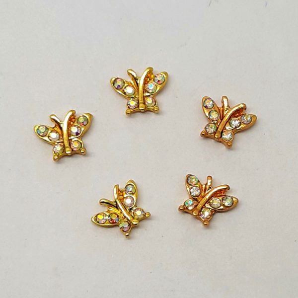gold butterfly charms with gems
