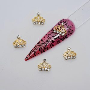 gold metal nail charms with gems