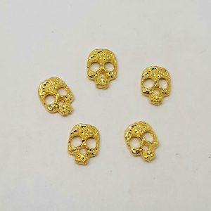 gold skulls nail charms