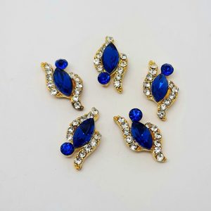 marquise nail charms blue