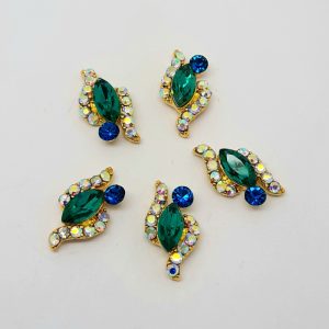marquise nail charms green