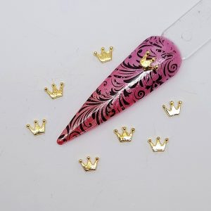 little gold metal crown nail charms