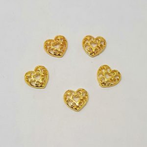 pretty gold hearts nail charms