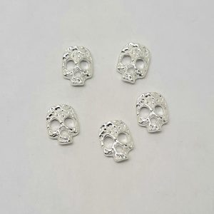 silver skulls nail charms