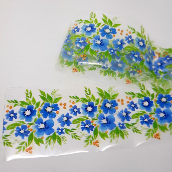 blue flowers foil
