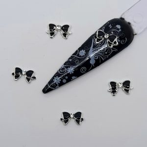 black bow nail charms