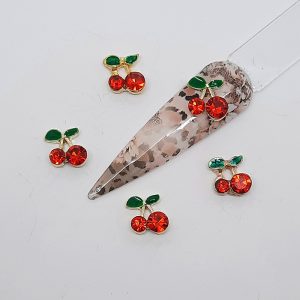 red cherry nail art charms