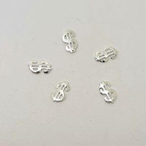 silver dollar nail charms