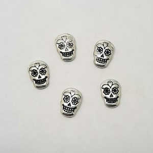 skull charms retro silver