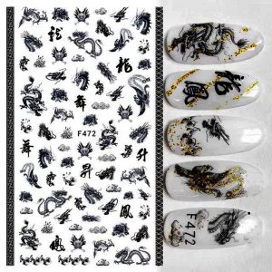 chinese dragons nail stickers