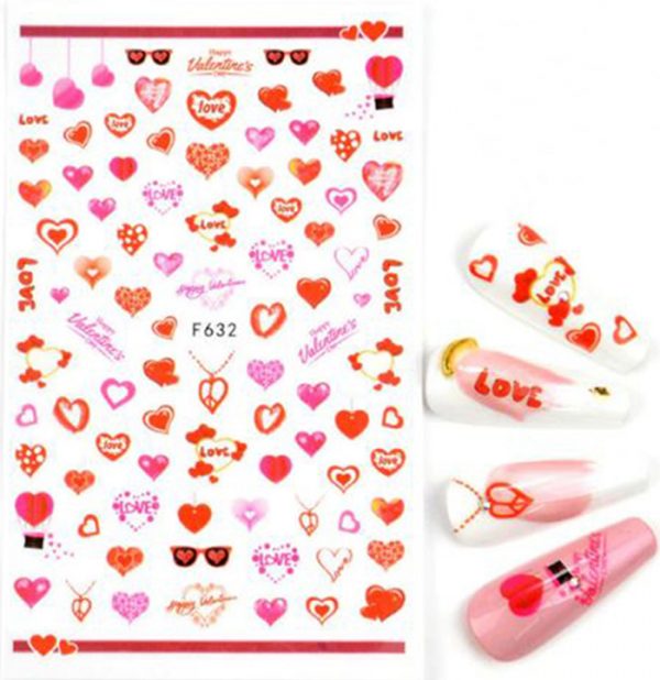 love heart nail stickers