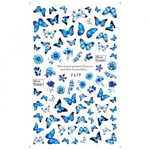 blue butterfly and flower stickers