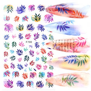 coloured leaves nail stickers