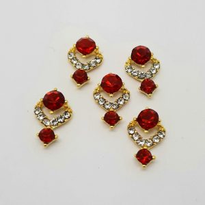 gold red clear gem charms