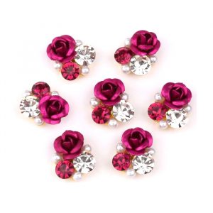 rose cluster charms, dark pink