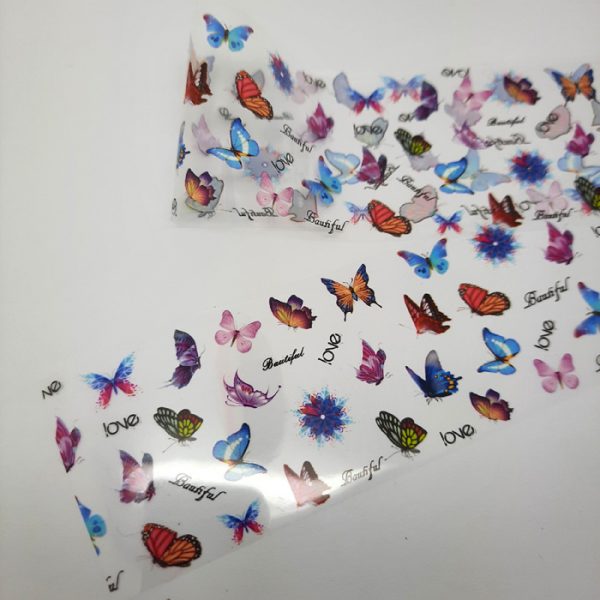 butterfly love nail foil