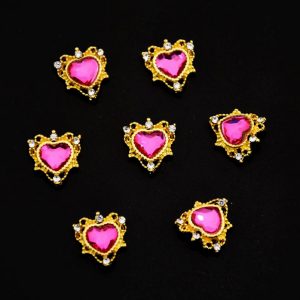 ornate heart charms pink