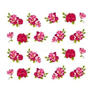 red roses nail water decals