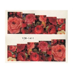 red roses nail decals