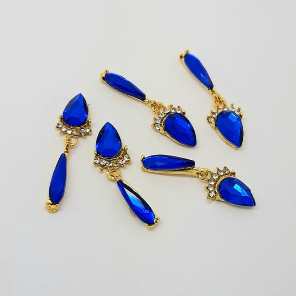 blue crystal nail dangle charms