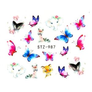 butterflies and animals nail decals
