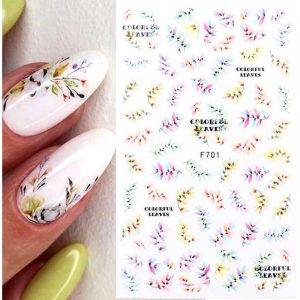colourful leaves nail stickers