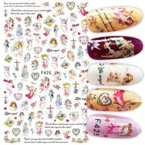 hearts cupids angels nail stickers