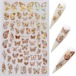 lasergold butterfly nail stickers