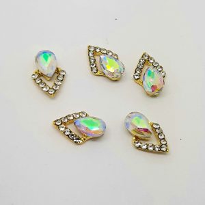 oval crystal charms with gems