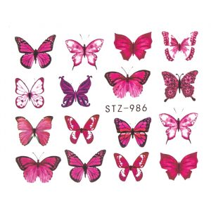 Pink Butterflies nail decals