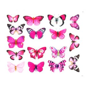 pink butterfly nail water decals