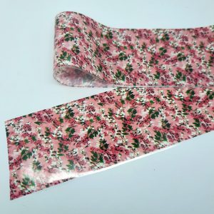 pink and white blossom foil