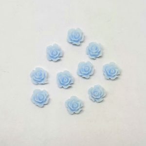 rose nail charms light blue