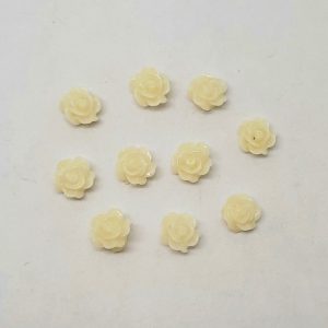 rose nail charms natural white