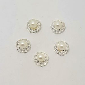 silver nail charms with pearl