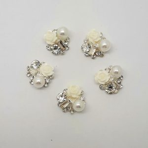 white rosenail charms with pearl