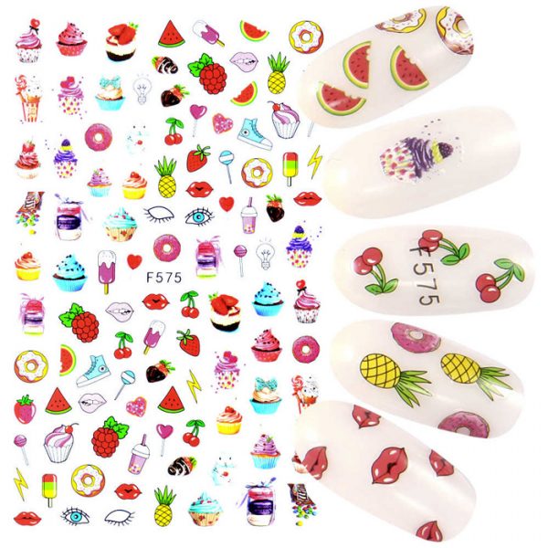cakes and ice cream nail stickers