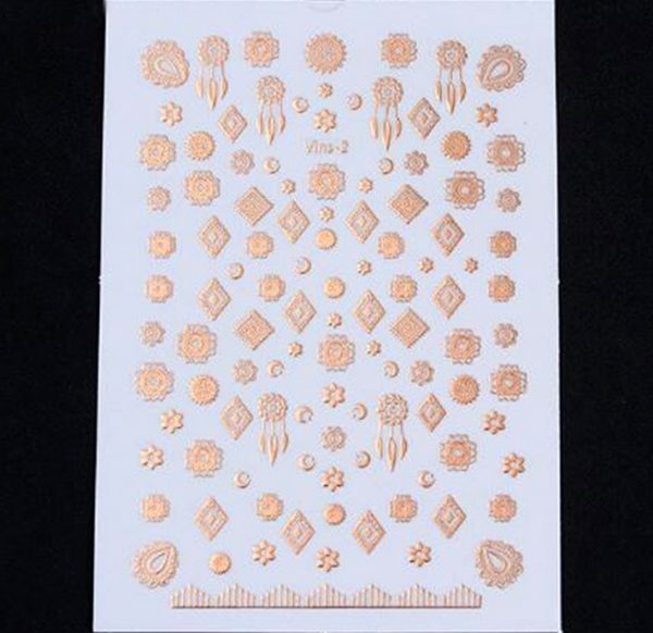 rose gold shapes and dreamcatcher nail stickers