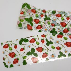 strawberries and strawberry flowers nail foil