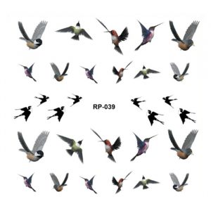 birds in flight nail decals