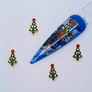 sparkly christmas tree nail charms