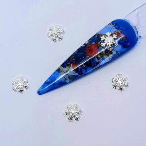 silver snowflake nail charms