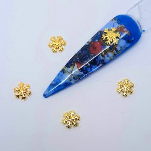 gold snowflake nail charms