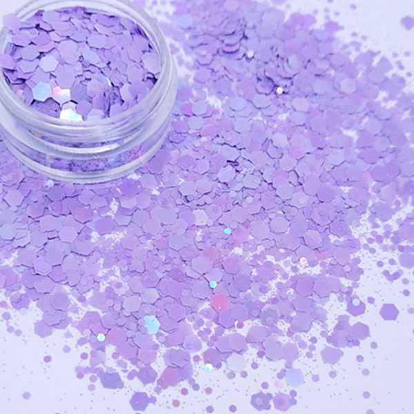 pastel lilac nail glitter