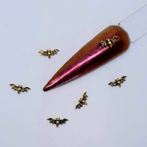 gold bats halloween nail charms