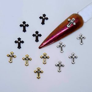 metal cross nail charms