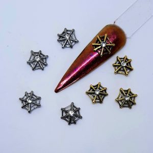 spider web halloween nail charms