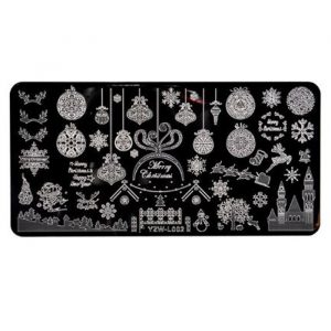 christmas baubles nail stamping plate