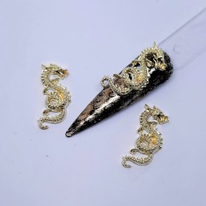 gold metal dragon nail charms